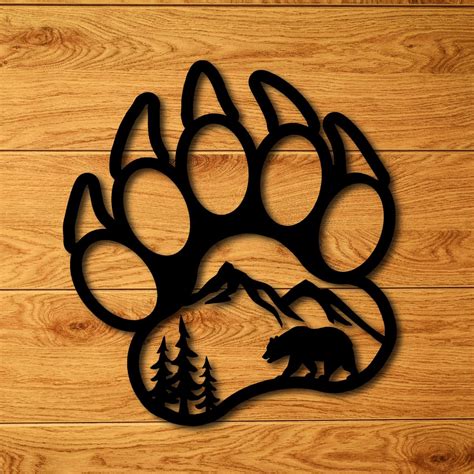 Bear Paw Nature Scene Pattern Svg Pdf Jpeg Dxf Cricut Etsy