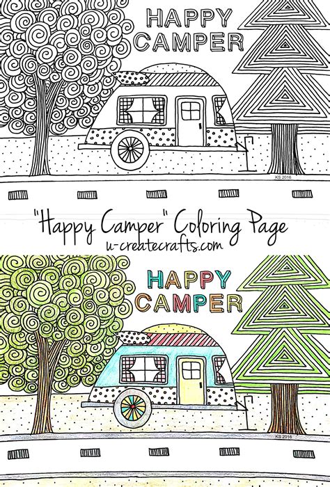 Happy Camper Coloring Page