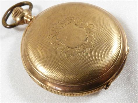 Vtg Aww Co Lady Waltham Jewels Pocket Watch Keystone Case Gold Plated Antique