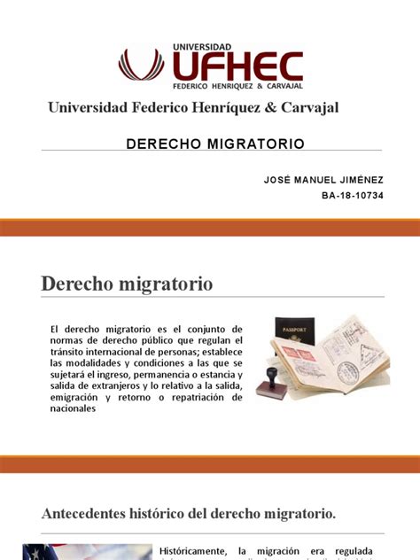 Derecho Migratorio Pdf Migración Humana Extranjero Ley