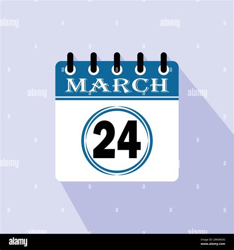 Icon calendar day - 24 March. 24th days of the month, vector ...