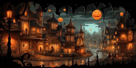 Premium Photo | Halloween town background