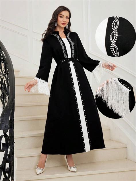 Shein Najma Robe De Style Arabe Luxueuse D Cor E De Brillants Modestes