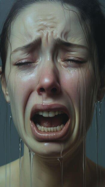 Sad Woman Crying Premium Ai Generated Image