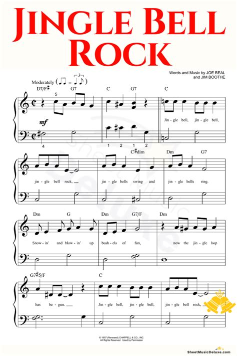 Jingle Bell Rock Sheet Music Bobby Helms Super Easy Piano