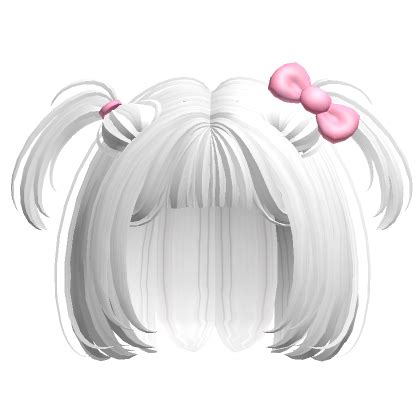 White Kawaii Bob Small Pigtails Hair Bow Roblox Item Rolimon S