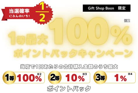 【特別企画】2人に1人当選 最大100ポイントバック T Shop Boon