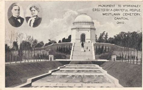 Postcard Mckinley Monument Westlawn Cemetery Canton Ohio Oh Ebay