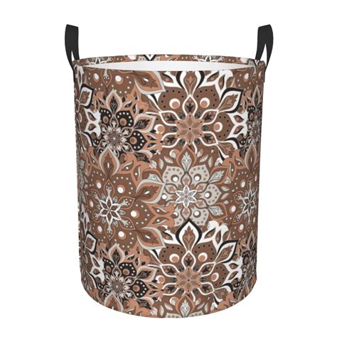 XMXT Collapsible Laundry Basket Vintage Mandala Motifs Waterproof