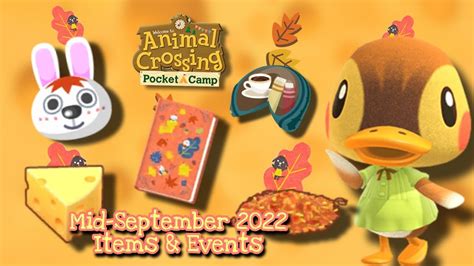 Mid September 2022 Items And Events 🧀 Animal Crossing Pocket Camp Youtube