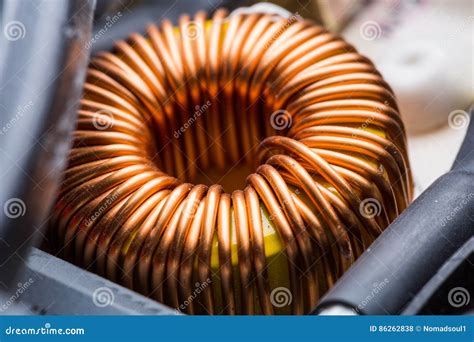 Electric Transformer Copper Coil Closeup Stock Photo - Image of induction, electricity: 86262838