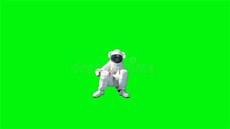 Funny Astronaut Dancing Green Screen Realistic 4k Animation Stock