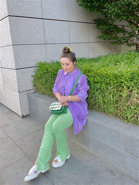 Purple and Green Aesthetic | Green color combination dresses, Mint green outfits, Lavender outfit