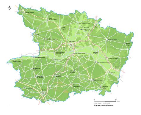 Carte Du Relief Du Maine Et Loire