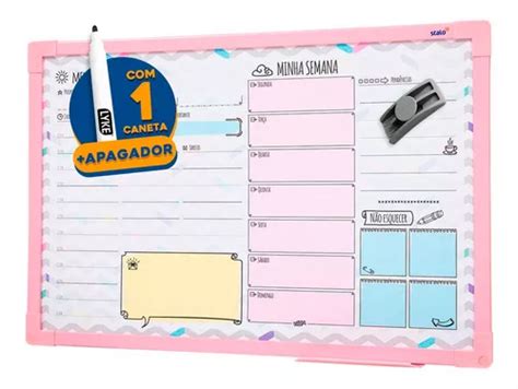 Planner Semanal Parede X Cm Planejador Chevron Brindes