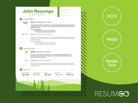 SEMELE – Resume Template With a Green Landscape Footer | ResumGO