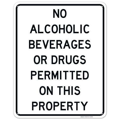 No Drugs Or Alcohol Sign 24x30 Inches 55 Mil Thick Hdpe High Density