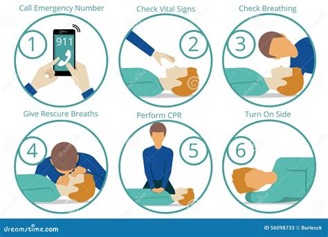 Emergency First Aid Cpr Procedure Stock Vector Illustration Of