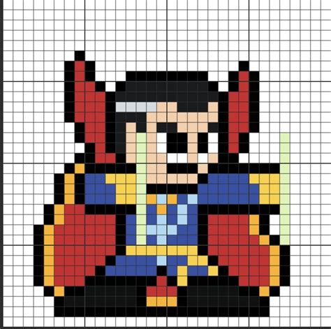 Doctor Strange Comic Pixel Art Grid Minecraft Pixel Art Statues