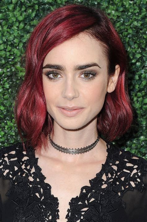 Lily Collins Debuts New Red Hair Beauty Crew