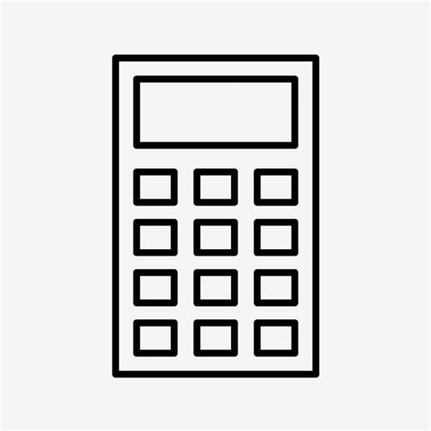 Calculadora L Nea Icono Negro Png N Botones Calcular Png Y