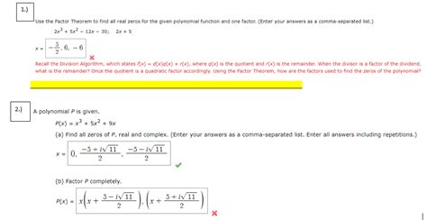 Solved Use The Factor Theorem To Find All Real Zeros For The Chegg