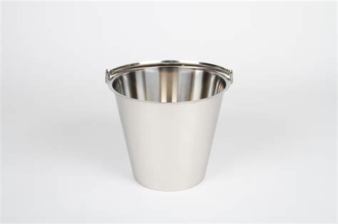 Graduated Stainless Steel Bucket Plain Base Ltr Capacity Creeds