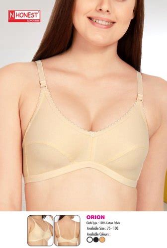 Nhonest Plain Ladies Non Padded Cotton Bra Hosiery Bra For Daily Wear