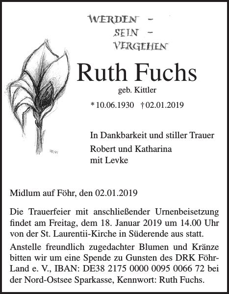 Ruth Fuchs Gedenken Der Insel Bote