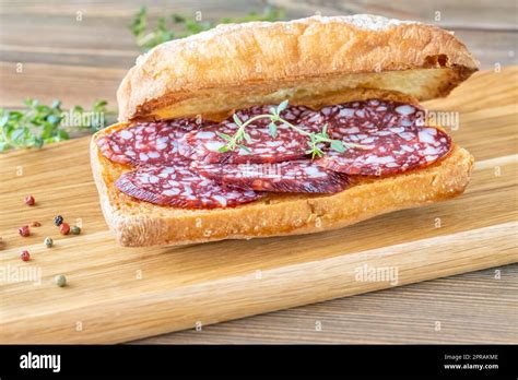 Sandwich With Braunschweiger Sausage Stock Photo Alamy