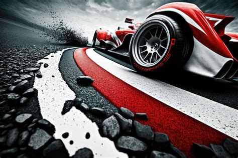 Premium AI Image | Asphalt and curb for a car racing