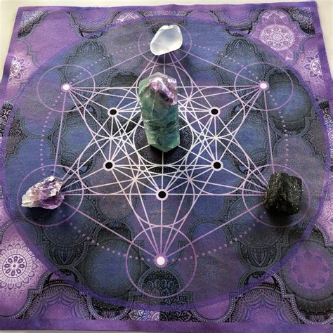 Metatron Sacred Geometry Metatron Crystal Grid Cloth Altar Etsy