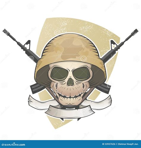 Cr Nio Do Soldado Armas Cruzadas Ilustra O Do Vetor Ilustra O