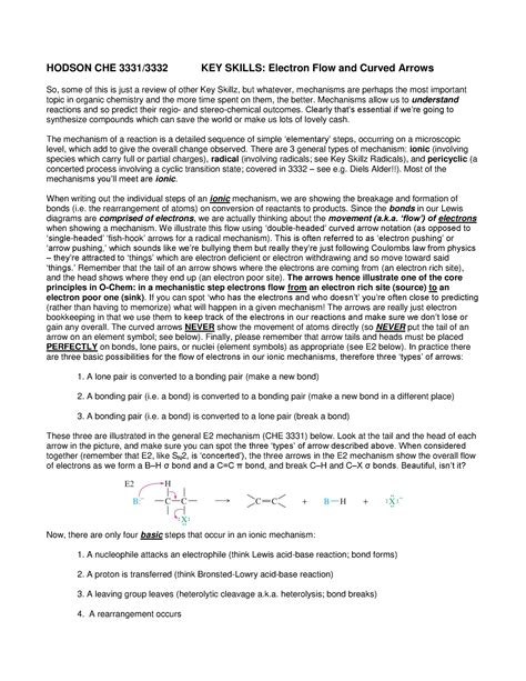 Hodson Che Key Skills Electron Flow And Curved Arrows Review For