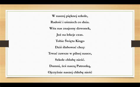 Hymn Tekst Szko A Podstawowa Nr Im W Kingi W Sanoku