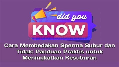 Cara Membedakan Sperma Subur Dan Tidak Panduan Praktis Untuk