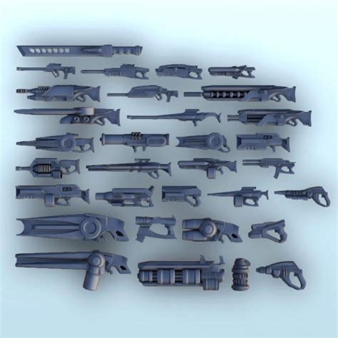 3D Printable Set of Sci-Fi weapons (5) - Future Sci-Fi SF Post ...