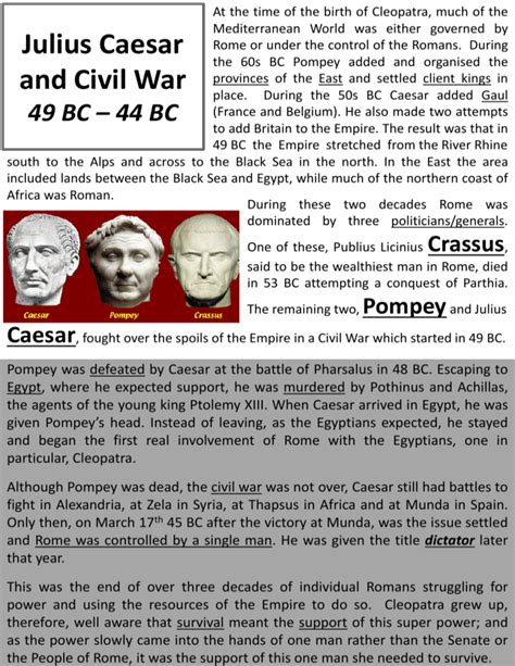 Julius Caesar and Civil War 49 BC 44 BC