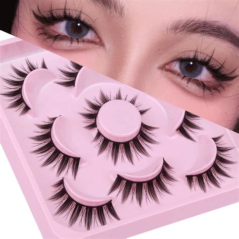 Alicrown Hair False Eyelashes Natural Cosplay Lashes Doll Anime Japanese Faux Mink Lashes Pack