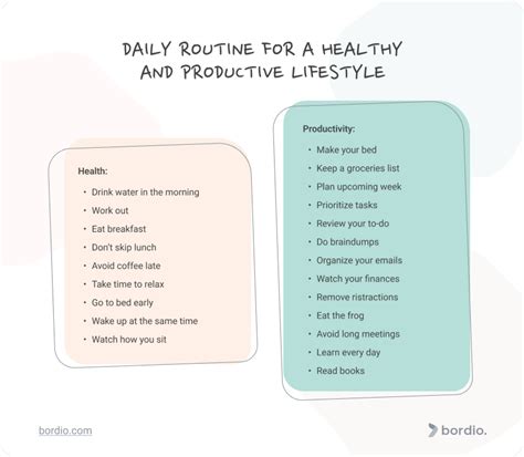 Daily Routine For A Healthy And Productive Lifestyle Bordio