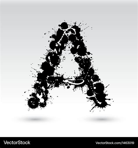 Letter A Formed By Inkblots Royalty Free Vector Image