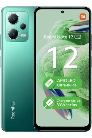 Smartphone Xiaomi Redmi Note 12 128Go Vert 5G REDMINOTE125G4128V Darty