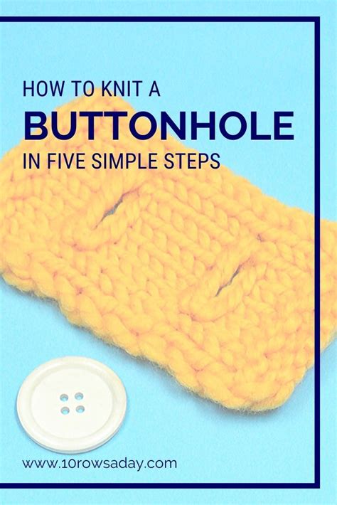 Horizontal One Row Buttonhole In Five Simple Steps Rows A Day