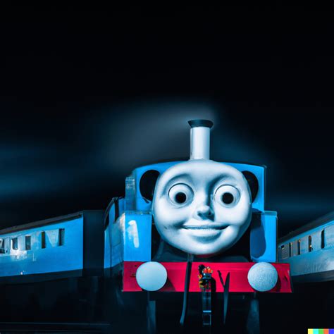 thomas the train but psychologically scary, photo shot during bright ...