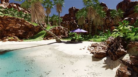 Tropical Beach Scene 3d Model Cgtrader