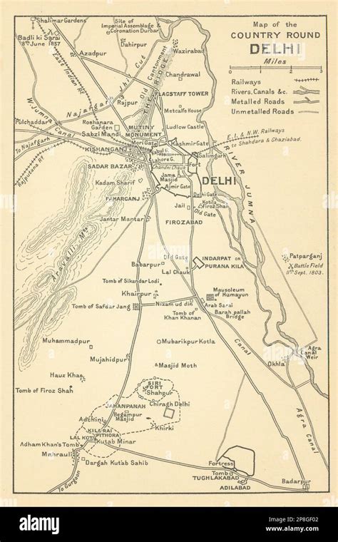 India Sketch Map Of The Country Round Delhi New Delhi 1803