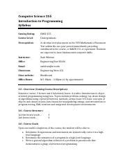 Introduction To Programming Syllabus Prerequisites And Course