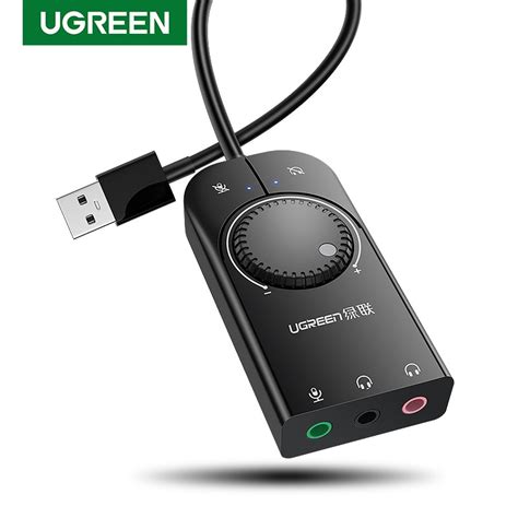 Ugreen Sound Card Usb Audio Interface External Mm Microphone Audio