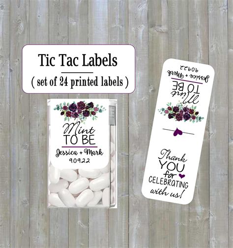 Free Printable Tic Tac Label Template