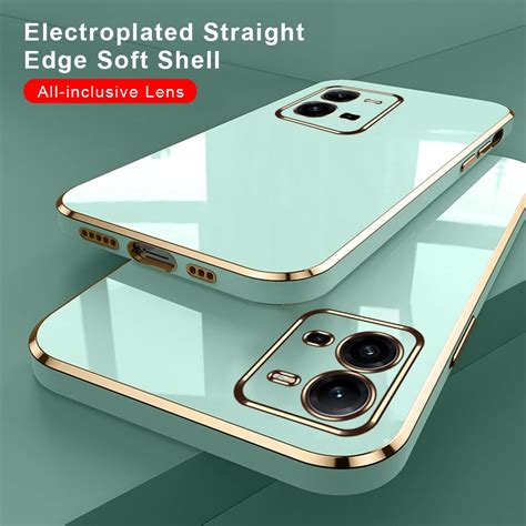 Funda De Lujo Para Vivo V25 5G Cubierta Suave De TPU Con Borde Recto